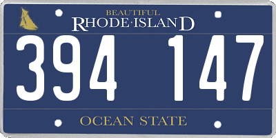 RI license plate 394147