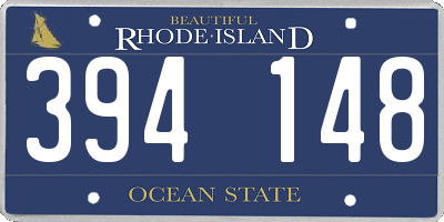 RI license plate 394148