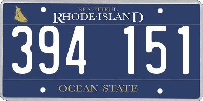 RI license plate 394151