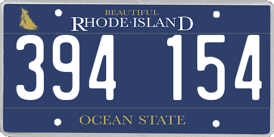 RI license plate 394154