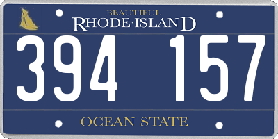 RI license plate 394157