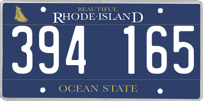 RI license plate 394165