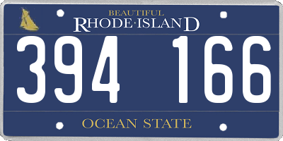 RI license plate 394166