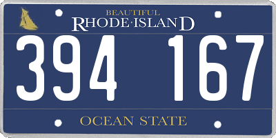 RI license plate 394167