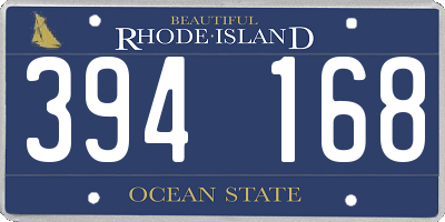 RI license plate 394168