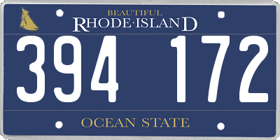 RI license plate 394172