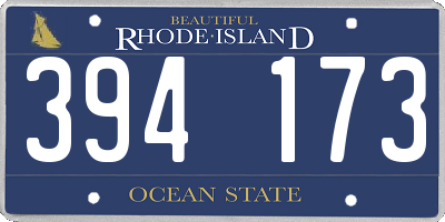 RI license plate 394173