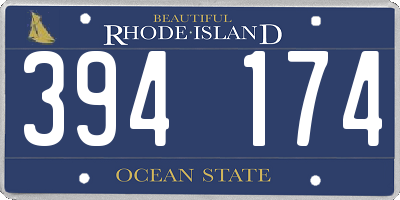 RI license plate 394174
