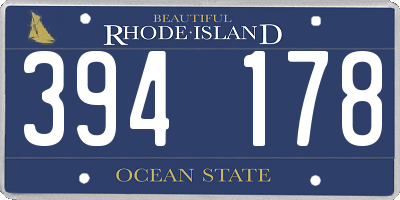 RI license plate 394178