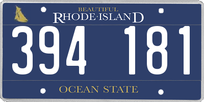 RI license plate 394181