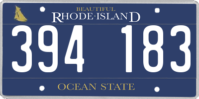 RI license plate 394183