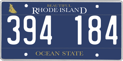 RI license plate 394184