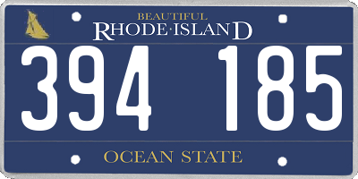 RI license plate 394185