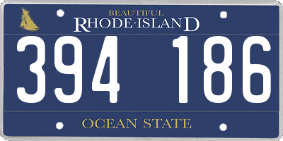RI license plate 394186
