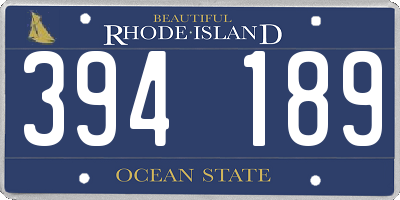 RI license plate 394189
