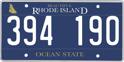 RI license plate 394190