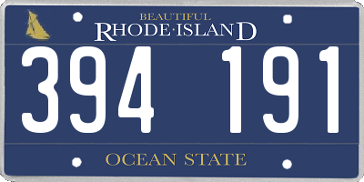 RI license plate 394191