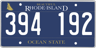 RI license plate 394192