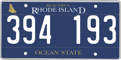 RI license plate 394193