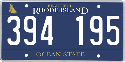 RI license plate 394195