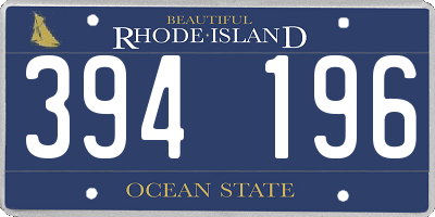 RI license plate 394196