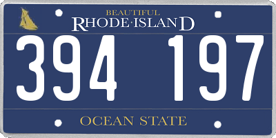 RI license plate 394197