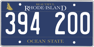 RI license plate 394200