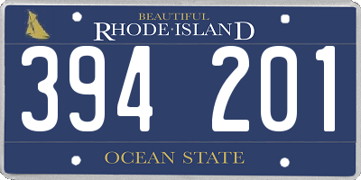 RI license plate 394201