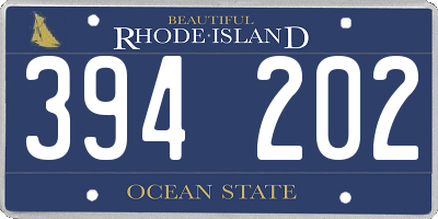 RI license plate 394202