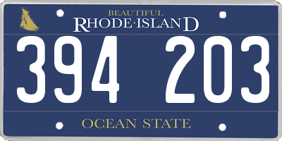 RI license plate 394203