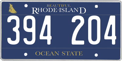 RI license plate 394204