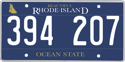 RI license plate 394207