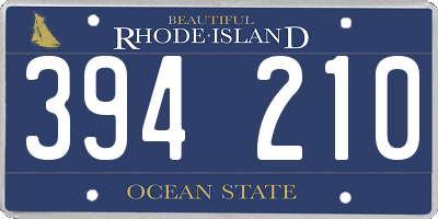 RI license plate 394210