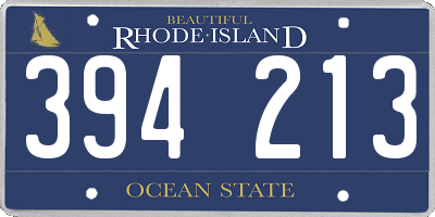 RI license plate 394213