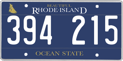 RI license plate 394215