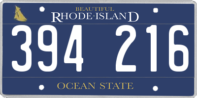 RI license plate 394216