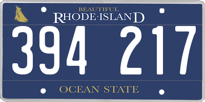 RI license plate 394217