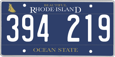 RI license plate 394219