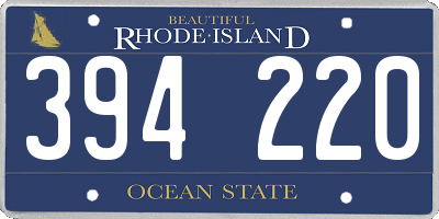 RI license plate 394220