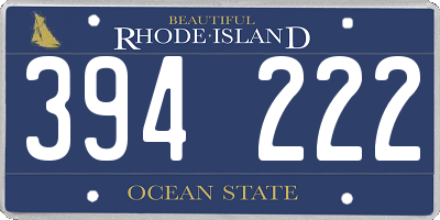 RI license plate 394222