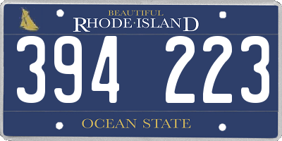 RI license plate 394223