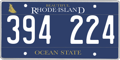 RI license plate 394224