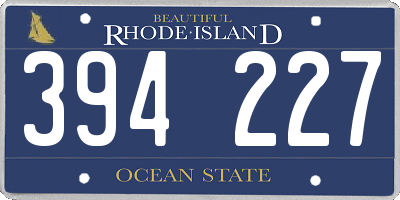 RI license plate 394227