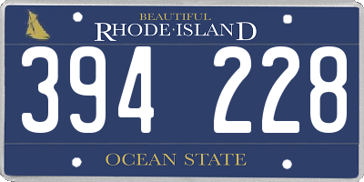 RI license plate 394228