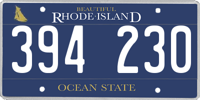 RI license plate 394230