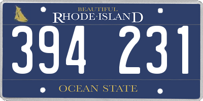 RI license plate 394231