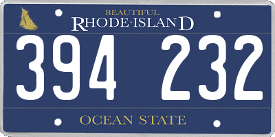 RI license plate 394232