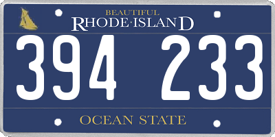 RI license plate 394233