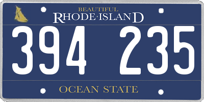 RI license plate 394235