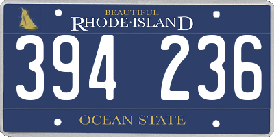 RI license plate 394236